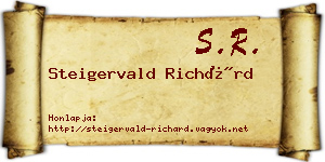Steigervald Richárd névjegykártya