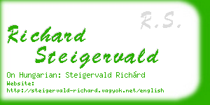 richard steigervald business card